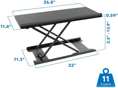 Mount-It! Adjustable Standing Keyboard and Mouse Platform, Black (MI-7146)