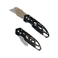 Apollo Tools Stainless Steel Foldable Utility Knife with Carabiner Clip and Fast-Change Blade (DT501