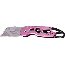 Apollo Tools Stainless Steel Foldable Utility Knife with Carabiner Clip and Fast-Change Blade (DT501