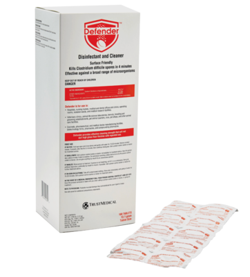 Defender Sporicidal Disinfectant Tablets, Bleach-Free, 100/Box (MDCT447338)