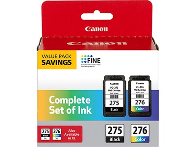 Canon 275/276 Black/TriColor Standard Yield Ink Cartridge Value Pack (4988C005)