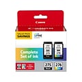 Canon 275/276 Black/TriColor Standard Yield Ink Cartridge Value Pack (4988C005)