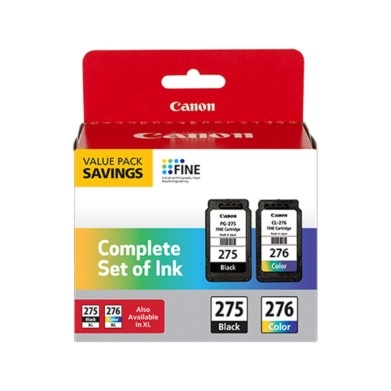 Canon 275/276 Black/TriColor Standard Yield Ink Cartridge Value Pack (4988C005)