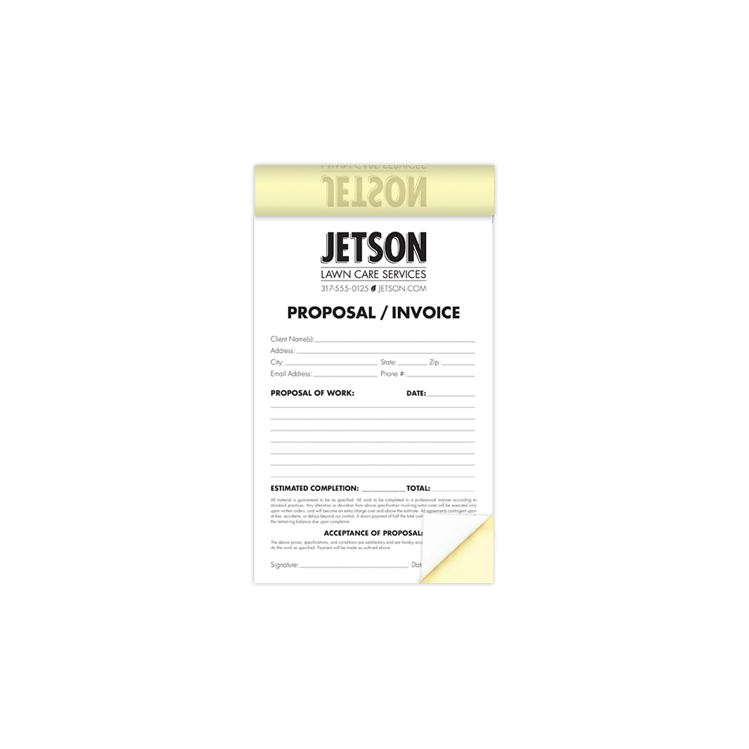 Custom Carbonless 2-Part Forms, 8-1/2 x 11, 250 Sets per Pack