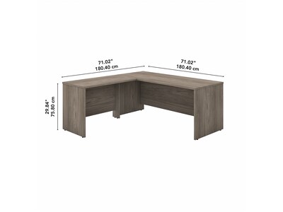 Bush Business Furniture Studio C 72" W L Shaped Desk with 42" W Return Bundle, Modern Hickory (STC049MH)