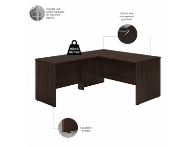 Bush Business Furniture Studio C 60"W L Shaped Desk with 42W Return, Black Walnut (STC050BW)