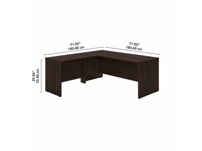 Bush Business Furniture Studio C 72"W L Shaped Desk with Return, Black Walnut (STC049BW)