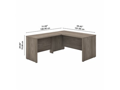 Bush Business Furniture Studio C 60"W L Shaped Desk with 42W Return, Modern Hickory (STC050MH)