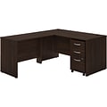 Bush Business Furniture Studio C 60 W L Shaped Desk with Mobile File Cabinet and 42 W Return Bundl