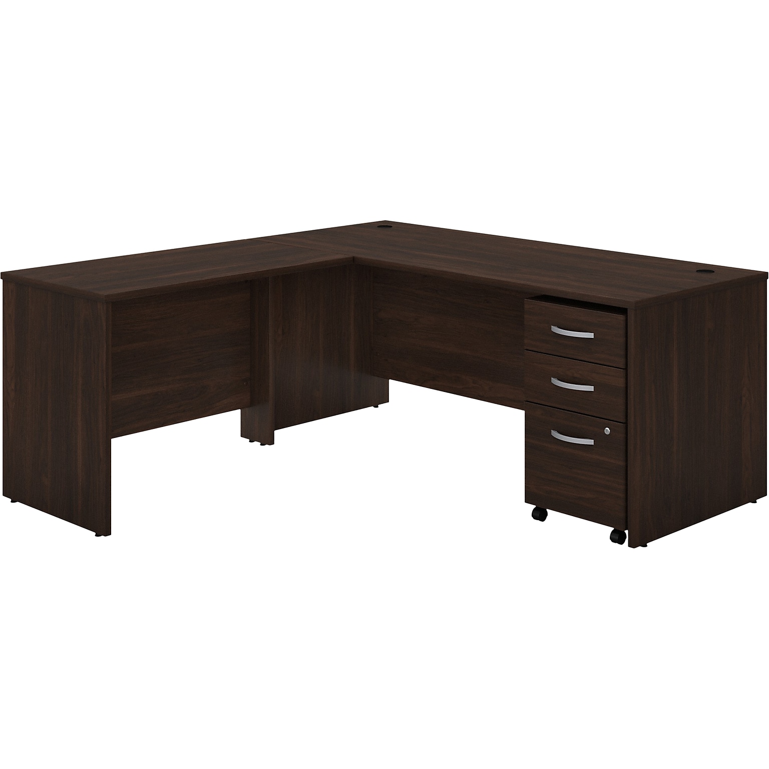 Bush Business Furniture Studio C 72W L Shaped Desk with Mobile File Cabinet and Return, Black Walnut (STC007BWSU)
