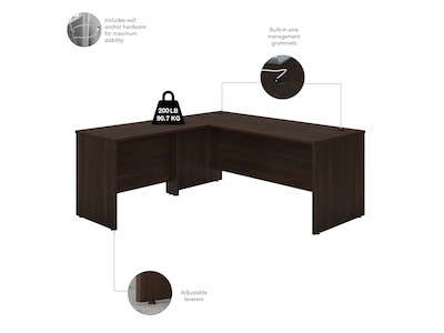 Bush Business Furniture Studio C 72"W L Shaped Desk with Mobile File Cabinet and Return, Black Walnut (STC007BWSU)