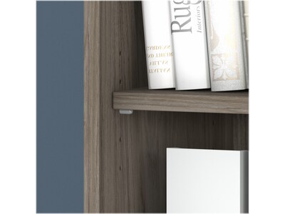 Bush Business Furniture Studio C 73"H 5-Shelf Bookcase with Doors, Modern Hickory Laminated Wood (STC015MH)