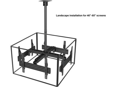 Mount-It! Pro Four-Screen Tilt and Swivel Ceiling TV Mount for 46" to 65" TVs (MI-20121)