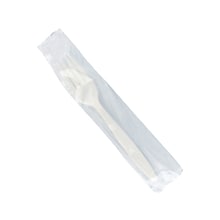 Emerald Individually Wrapped Compostable PLA Fork, Heavy-Weight, Beige, 500 Pieces/Carton (EMRECOFKW