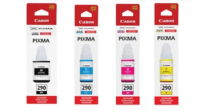 Canon GI-290 Black, Cyan, Magenta, and Yellow Standard Yield Ink Cartridge, 4-Pack