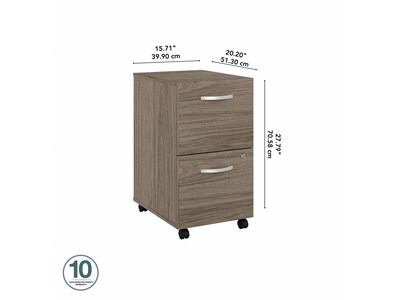 Bush Business Furniture Studio C 2-Drawer Mobile Vertical File Cabinet, Letter/Legal Size, Lockable, Modern Hickory (SCF116MHSU)