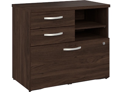 Bush Business Furniture Studio C Office Storage Cabinet with Drawers and Shelves, Black Walnut (SCF1