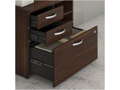 Bush Business Furniture Studio C Office Storage Cabinet with Drawers and Shelves, Black Walnut (SCF130BWSU)