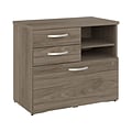 Bush Business Furniture Studio C Office Storage Cabinet with Drawers and Shelves, Modern Hickory (SC