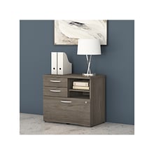 Bush Business Furniture Studio C Office Storage Cabinet with Drawers and Shelves, Modern Hickory (SC