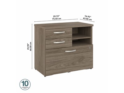 Bush Business Furniture Studio C Office Storage Cabinet with Drawers and Shelves, Modern Hickory (SCF130MHSU)