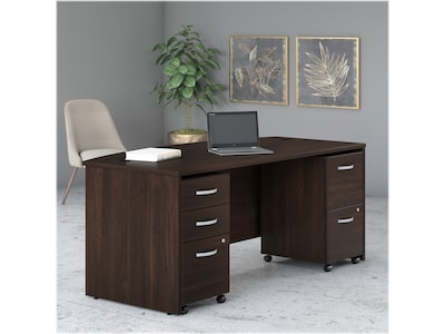 Bush Business Furniture Studio C 2-Drawer Mobile Vertical File Cabinet, Letter/Legal Size, Lockable, Black Walnut (SCF116BWSU)