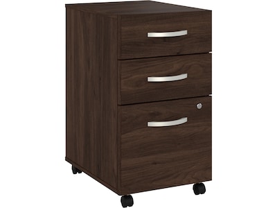 Bush Business Furniture Studio C 3-Drawer Mobile Vertical File Cabinet, Letter/Legal Size, Lockable, Black Walnut (SCF216BWSU)