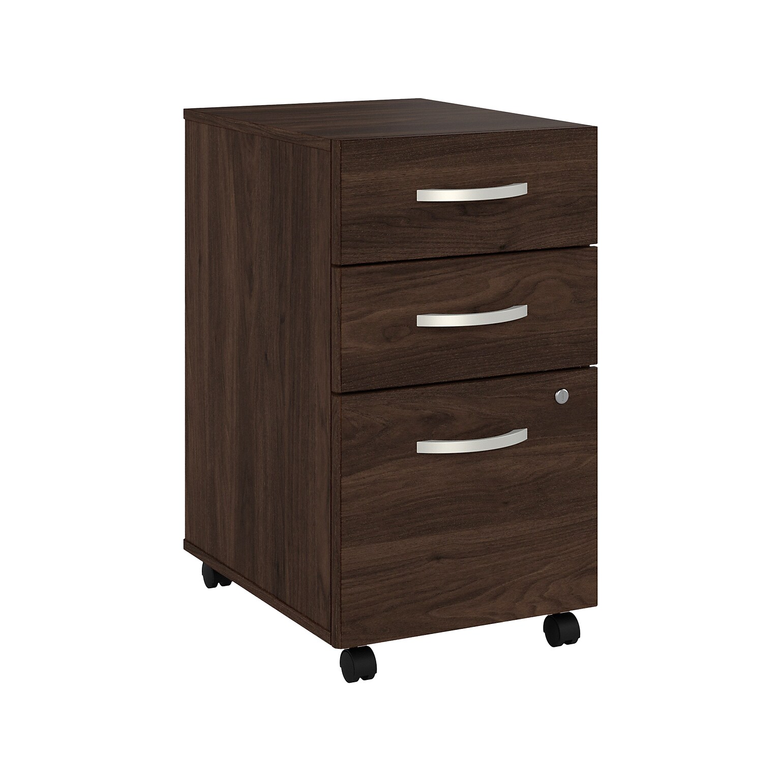 Bush Business Furniture Studio C 3-Drawer Mobile Vertical File Cabinet, Letter/Legal Size, Lockable, Black Walnut (SCF216BWSU)