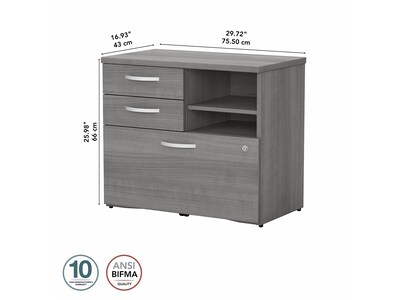 Bush Business Furniture Studio C Office Storage Cabinet with Drawers and Shelves, Platinum Gray (SCF130PGSU)