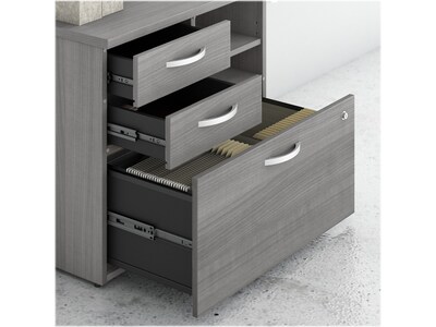 Bush Business Furniture Studio C Office Storage Cabinet with Drawers and Shelves, Platinum Gray (SCF130PGSU)