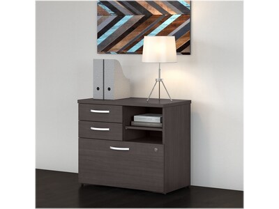 Bush Business Furniture Studio C Office Storage Cabinet with Drawers and Shelves, Storm Gray (SCF130SGSU)