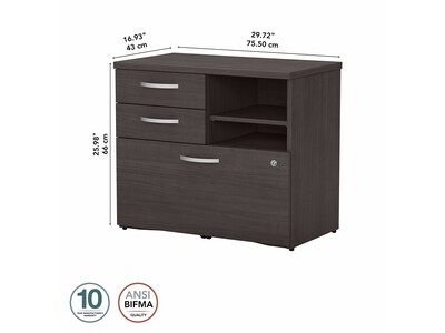 Bush Business Furniture Studio C Office Storage Cabinet with Drawers and Shelves, Storm Gray (SCF130SGSU)