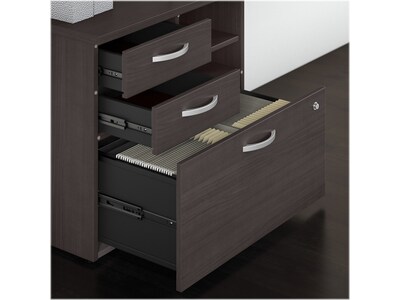 Bush Business Furniture Studio C Office Storage Cabinet with Drawers and Shelves, Storm Gray (SCF130SGSU)