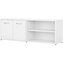 Bush Business Furniture Studio C Low Storage Cabinet with Doors and Shelves, White (SCS160WH)