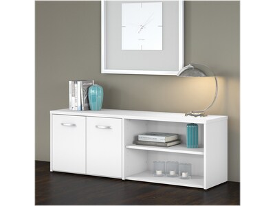 Bush Business Furniture Studio C Low Storage Cabinet with Doors and Shelves, White (SCS160WH)