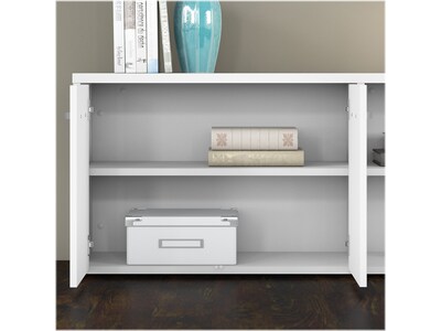 Bush Business Furniture Studio C Low Storage Cabinet with Doors and Shelves, White (SCS160WH)