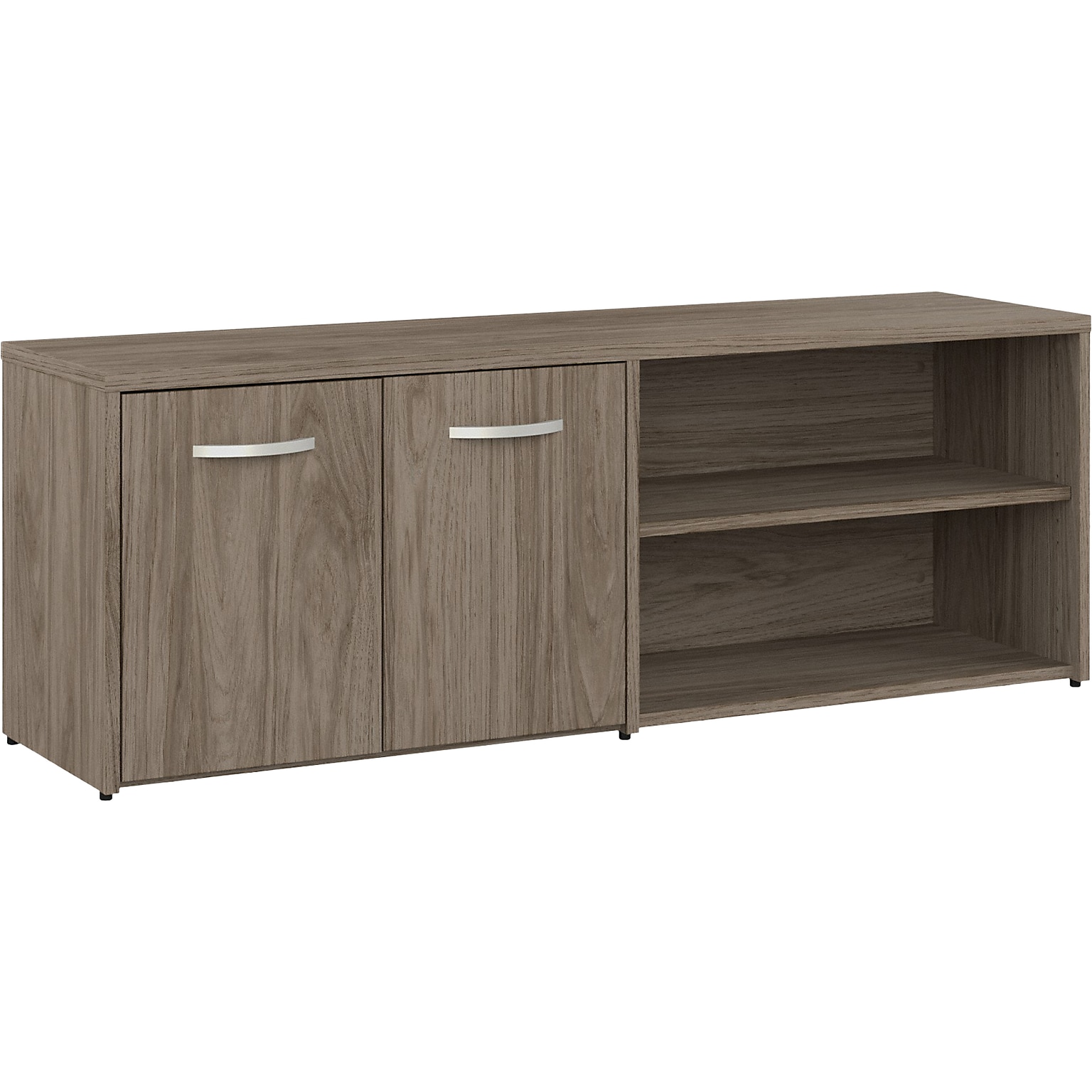 Bush Business Furniture Studio C Low Storage Cabinet with Doors and Shelves, Modern Hickory (SCS160MH)