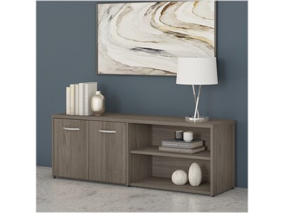 Bush Business Furniture Studio C Low Storage Cabinet with Doors and Shelves, Modern Hickory (SCS160MH)