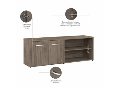 Bush Business Furniture Studio C Low Storage Cabinet with Doors and Shelves, Modern Hickory (SCS160MH)