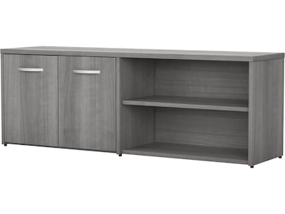 Bush Business Furniture Studio C Low Storage Cabinet with Doors and Shelves, Platinum Gray (SCS160PG