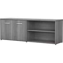 Bush Business Furniture Studio C Low Storage Cabinet with Doors and Shelves, Platinum Gray (SCS160PG