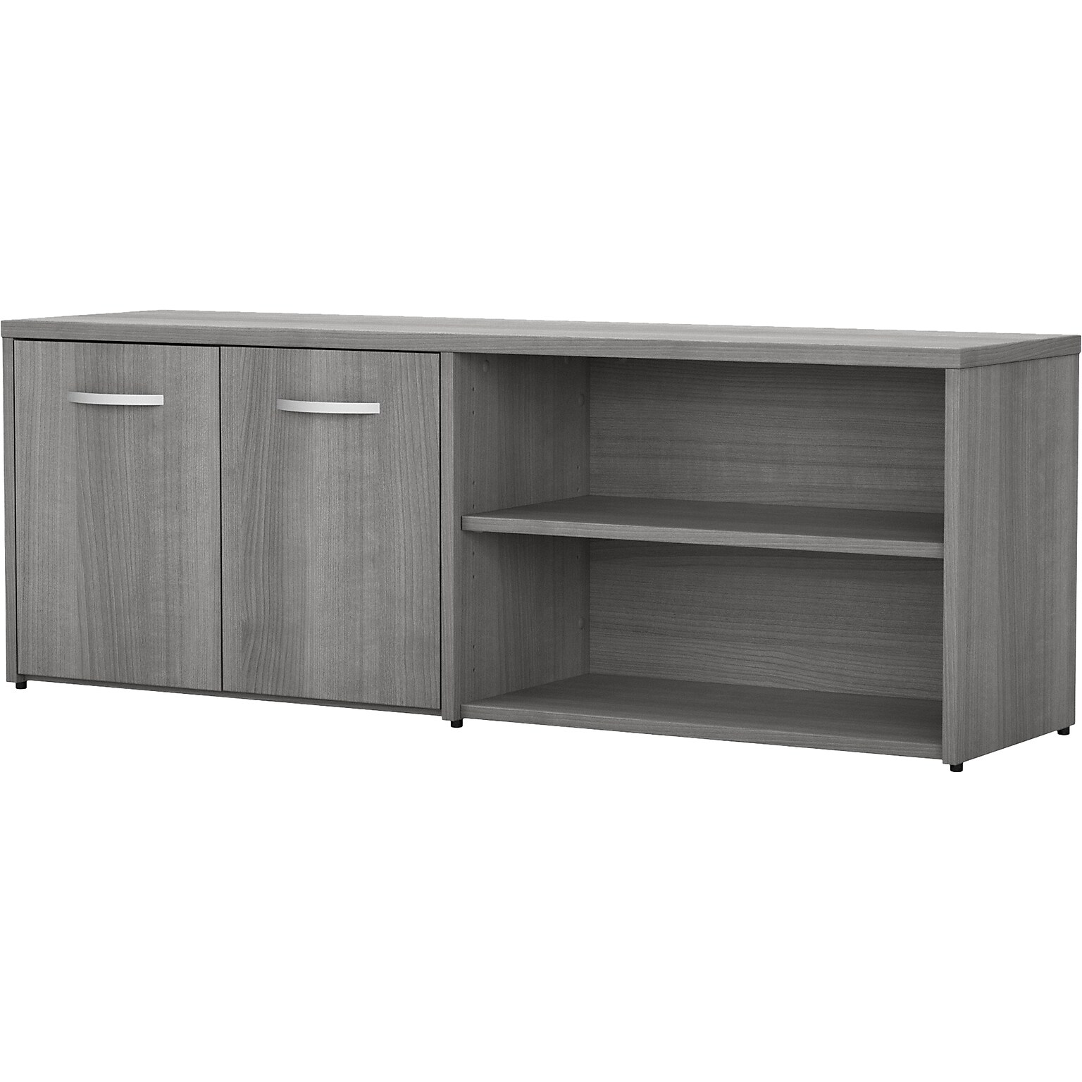 Bush Business Furniture Studio C Low Storage Cabinet with Doors and Shelves, Platinum Gray (SCS160PG)