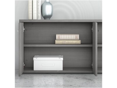 Bush Business Furniture Studio C Low Storage Cabinet with Doors and Shelves, Platinum Gray (SCS160PG)