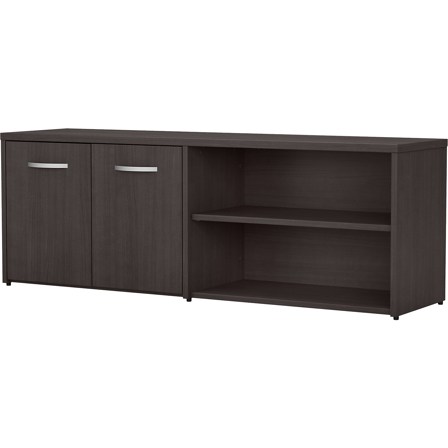 Bush Business Furniture Studio C Low Storage Cabinet with Doors and Shelves, Storm Gray (SCS160SG)