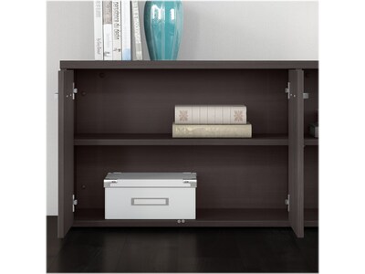 Bush Business Furniture Studio C Low Storage Cabinet with Doors and Shelves, Storm Gray (SCS160SG)