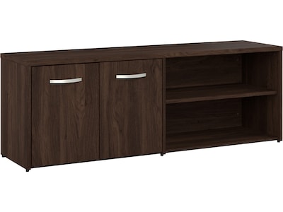 Bush Business Furniture Studio C Low Storage Cabinet with Doors and Shelves, Black Walnut (SCS160BW)