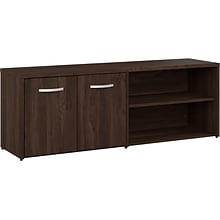 Bush Business Furniture Studio C Low Storage Cabinet with Doors and Shelves, Black Walnut (SCS160BW)