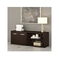 Bush Business Furniture Studio C Low Storage Cabinet with Doors and Shelves, Black Walnut (SCS160BW)