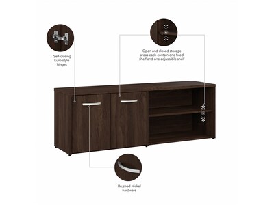 Bush Business Furniture Studio C Low Storage Cabinet with Doors and Shelves, Black Walnut (SCS160BW)