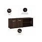 Bush Business Furniture Studio C Low Storage Cabinet with Doors and Shelves, Black Walnut (SCS160BW)